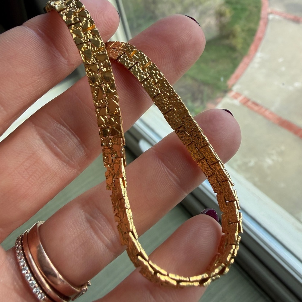 Elegant Vintage Gold Plated Textured Bracelet